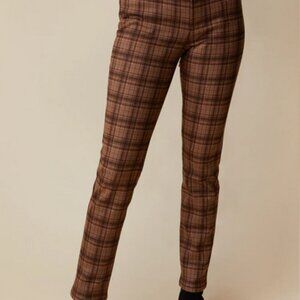 Tristan Plaid Skinny Pants - Brown and Black